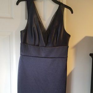 Vera Wang Sleeveless Satin Scuba Cocktail Dress